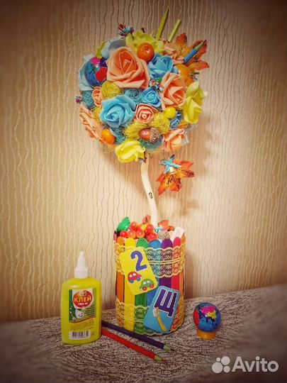 Топиарий, школа, первоклассник, подарок