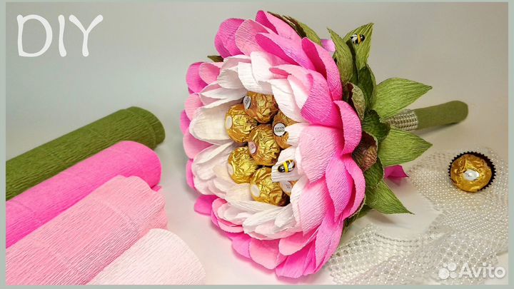 Сладкие букеты из конфет