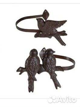 Прихваты для штор Птички (чугун)