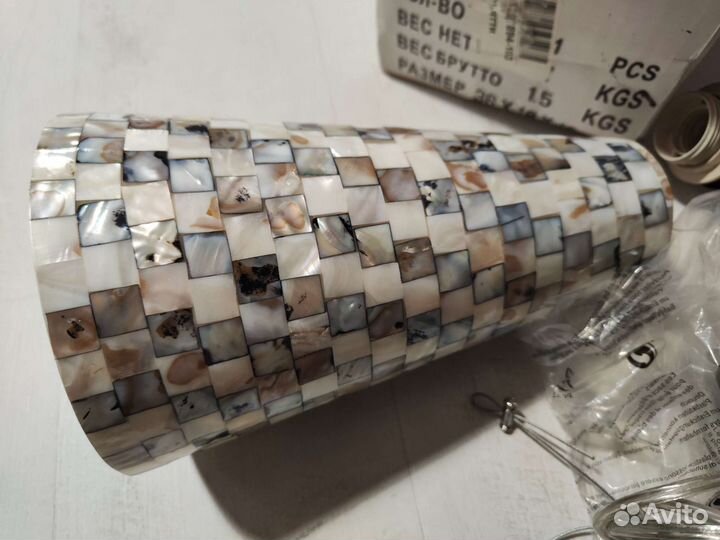 Светильник подвес из ракушек перламутр