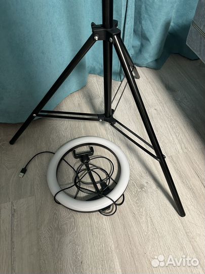Кольцевая лампа с штативом 26см+миништатив