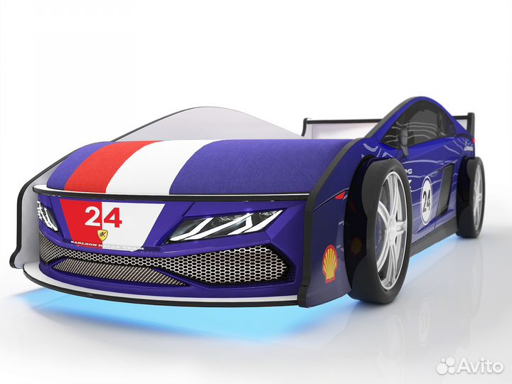 Детская кровать машина Ламба синяя