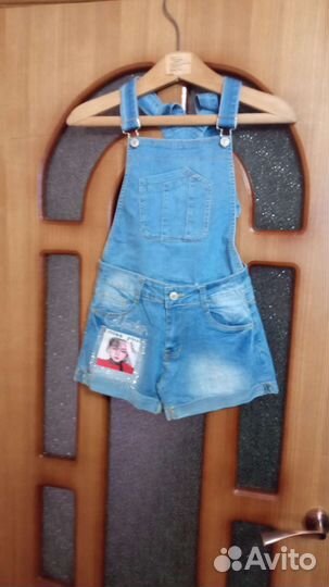 Джинсовый комбинезон для девочки 128