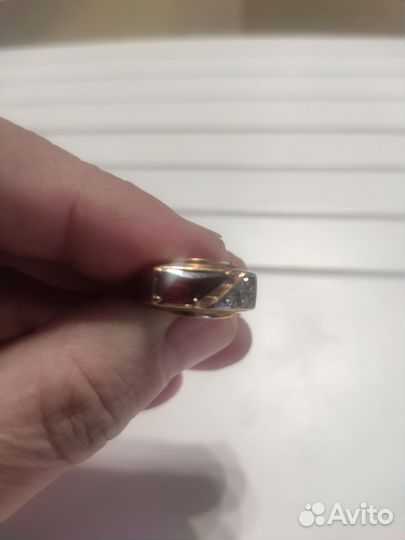 Золотое кольцо (печатка) мужское бу