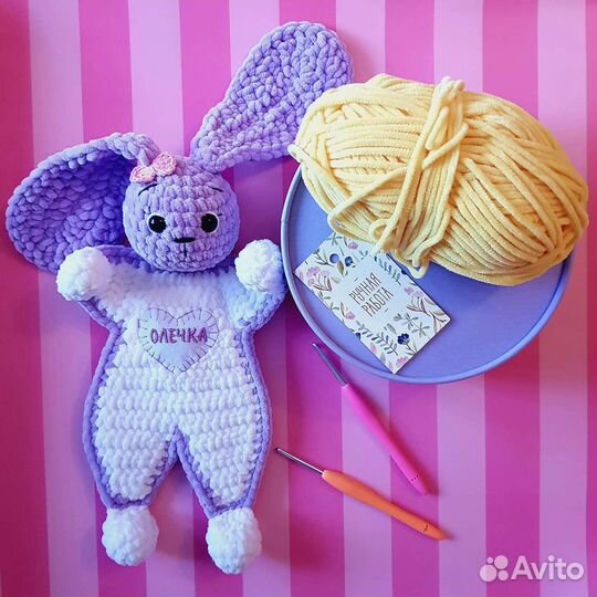 Мягкие вязаные именные игрушки (комфортеры)