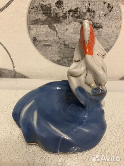 Пепельница Золотая рыбка. Фарфор СССР. Коростень