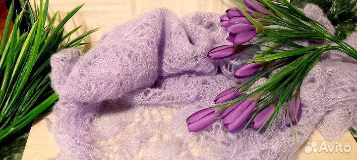 Вязаный палантин ручная работа