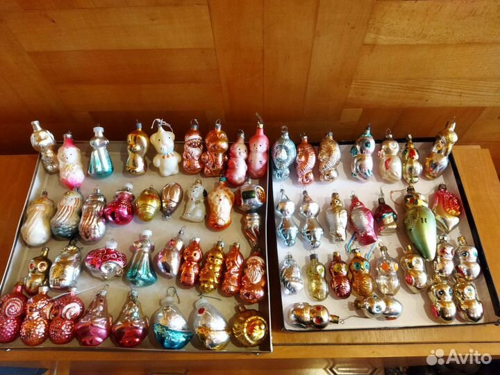 Елочные игрушки СССР. Фигурки. Стекло
