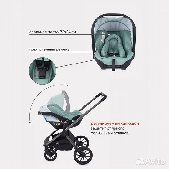 Коляска 3 в 1 Rant Falcon / Green