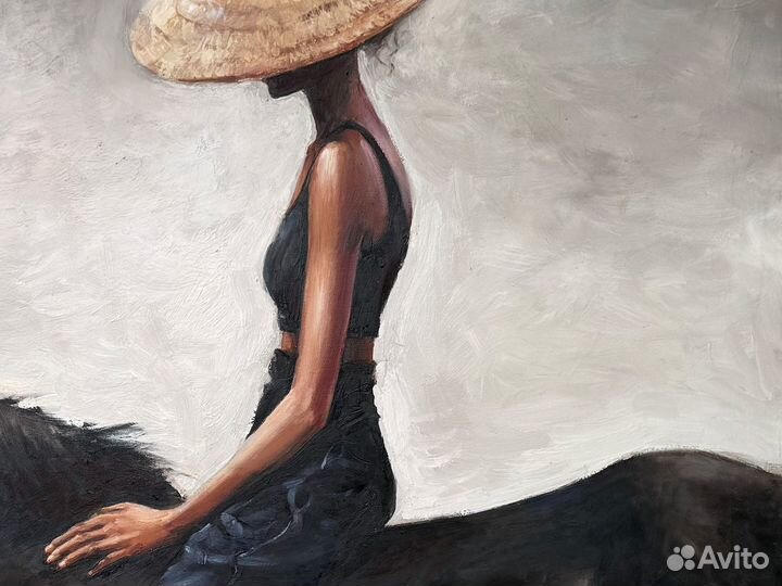 Картина Девушка на лошади В наличии 90х60 см