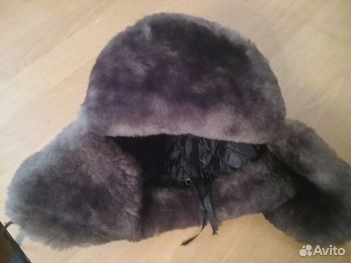 Шапка с натуральным мехом (мутон)