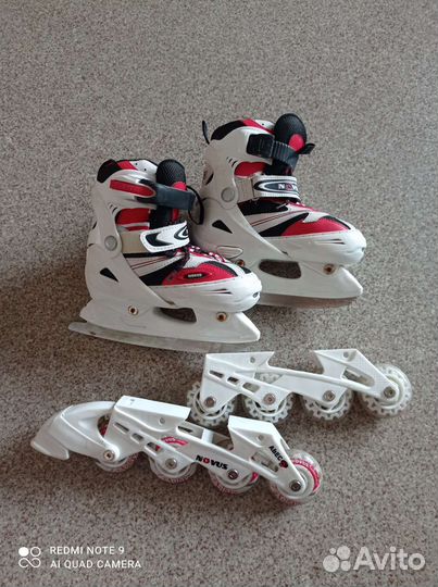 Коньки ролики 2 в 1 раздвижные 30-33р