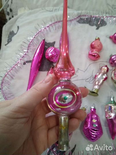 Ёлочные игрушки СССР стекло