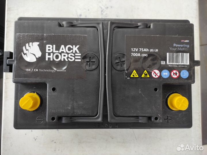 Аккумулятор 75Ач 700А Сербия Black Horse низкий ст
