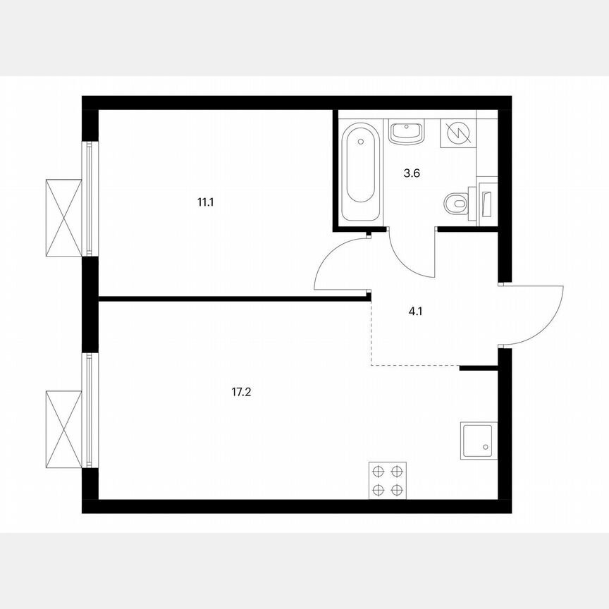 1-к. квартира, 36 м², 32/33 эт.