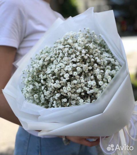 Букет из гипсофилы, радужна гипсофила, доставка