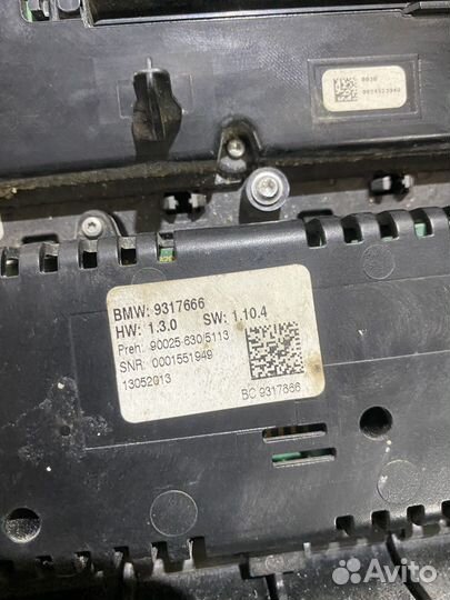 9317666 панель кондиционера радио bmw f10 f11
