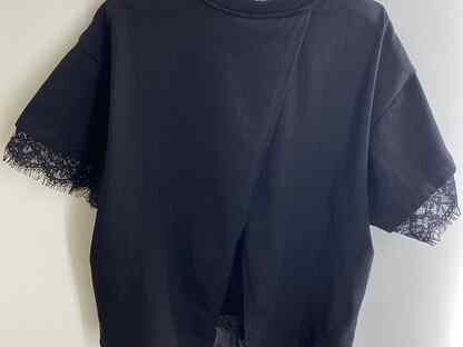 Футболка черная нарядная с кружевом, Волгоград