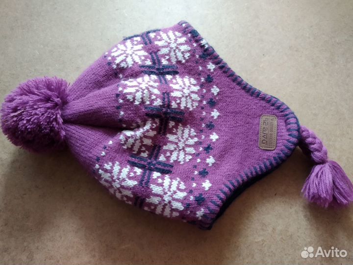 Шапка+ печатки, для девочки, 7-10 лет