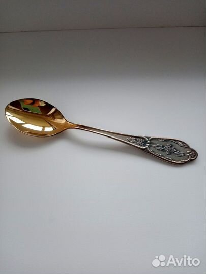 Ложки чайные мельхиоровые с позолотой