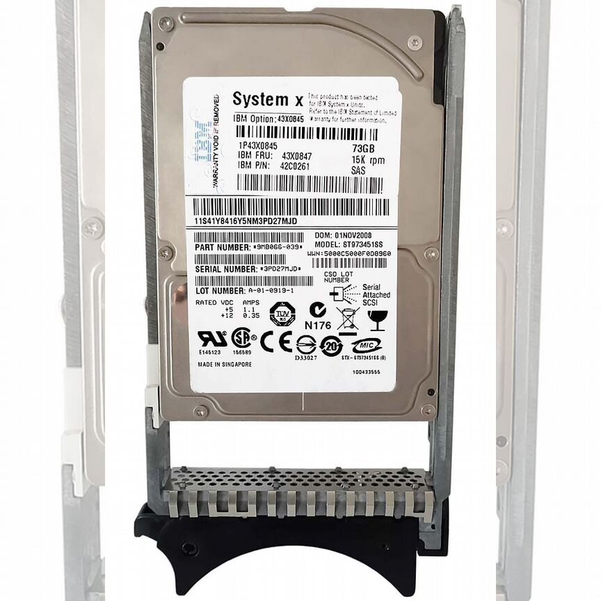 [43X0845] Жесткий Диск Ibm 73gb 15000 Sas 2,5" Hdd 43x0845