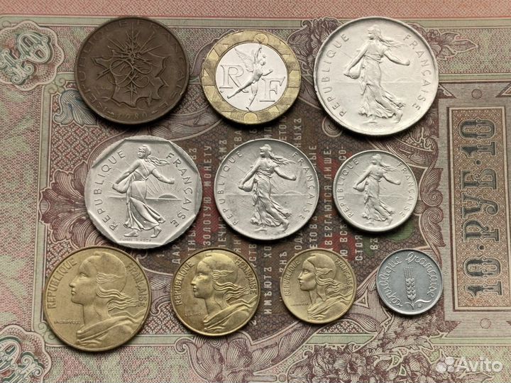 Монеты Франции, Испании, Кипра, Румынии, Швеции