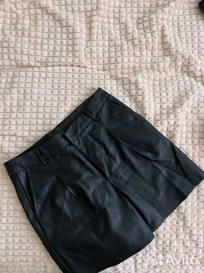 Шорты женские кожаные S