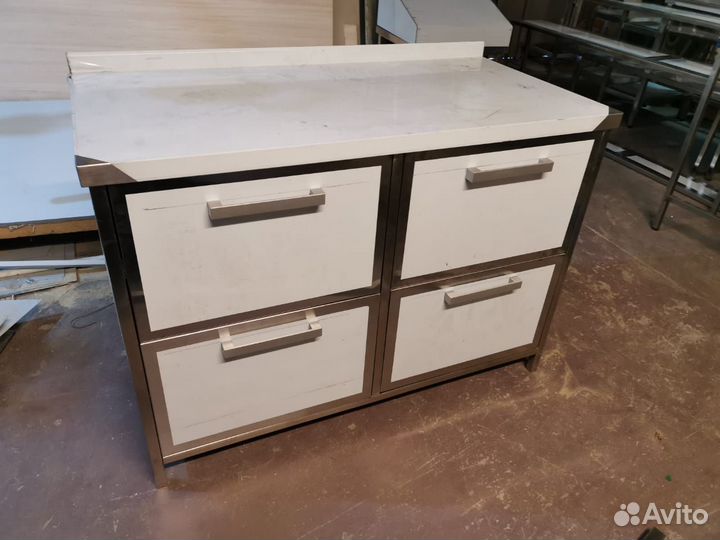 Стол с ящиками нержавейка