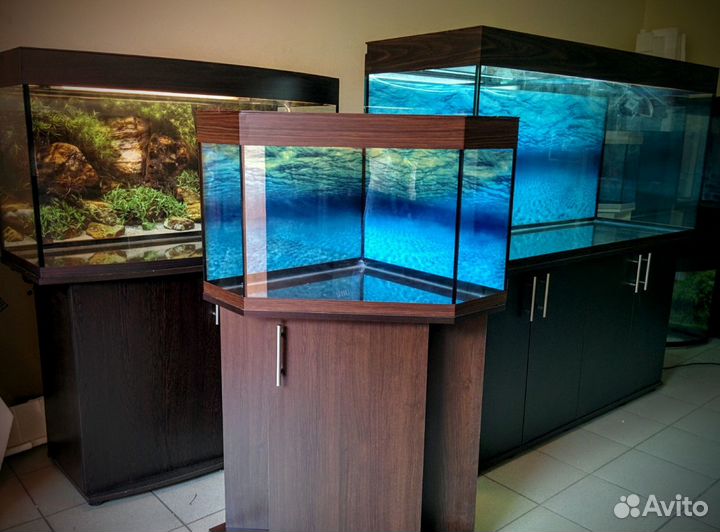 Аквариумы 10-1200л любые формы объёмы размеры