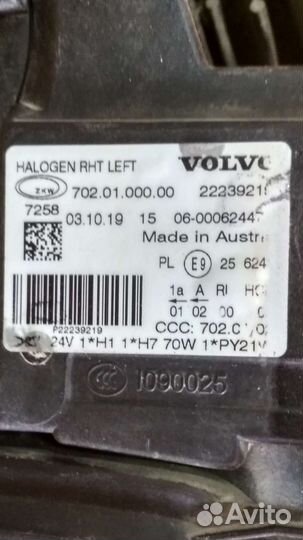 Фара правая volvo FH