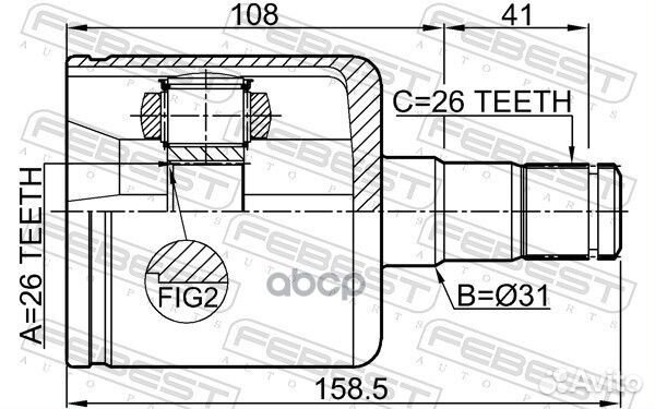 ШРУС внутренний левый 2711-S40iilh Febest