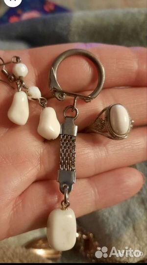 Набор Раритет.Серьги и кольцо с Агатом