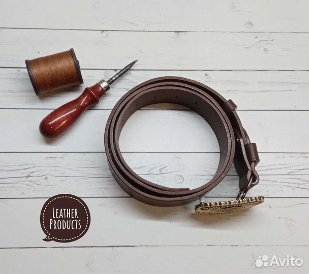 Мужской кожаный ремень ручной работы