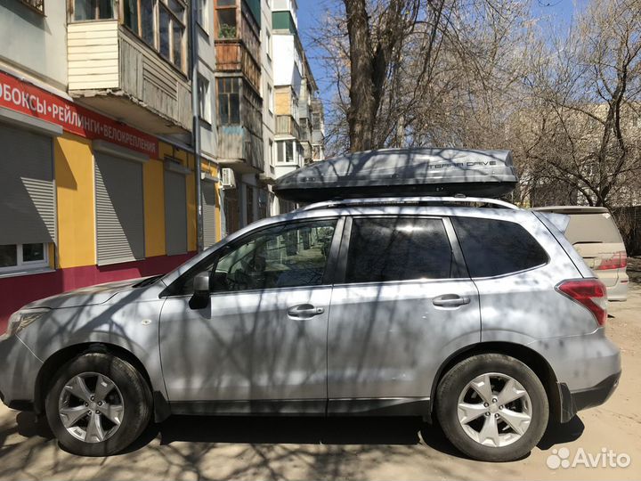 Автобокс на крышу Subaru Forester (серый глянец)