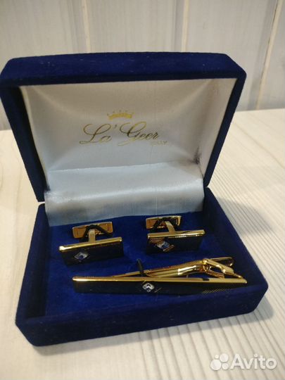 Запонки и зажим для галстука La Geer