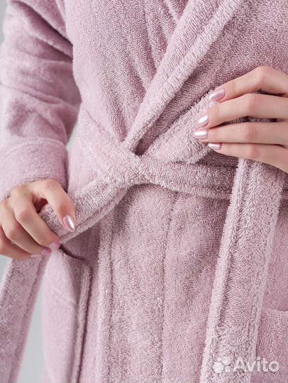 Халат XL хлопковый махровый Турция лавандовый