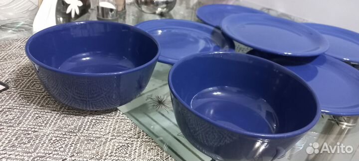 Тарелки синие