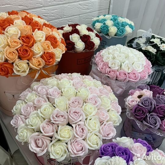 Букет из мыла 55 роз 101 роза