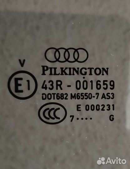 Audi Q7 4L 2007 стекло правое заднее