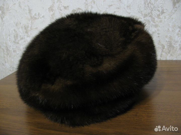 Шапка-берет норковая,р.56