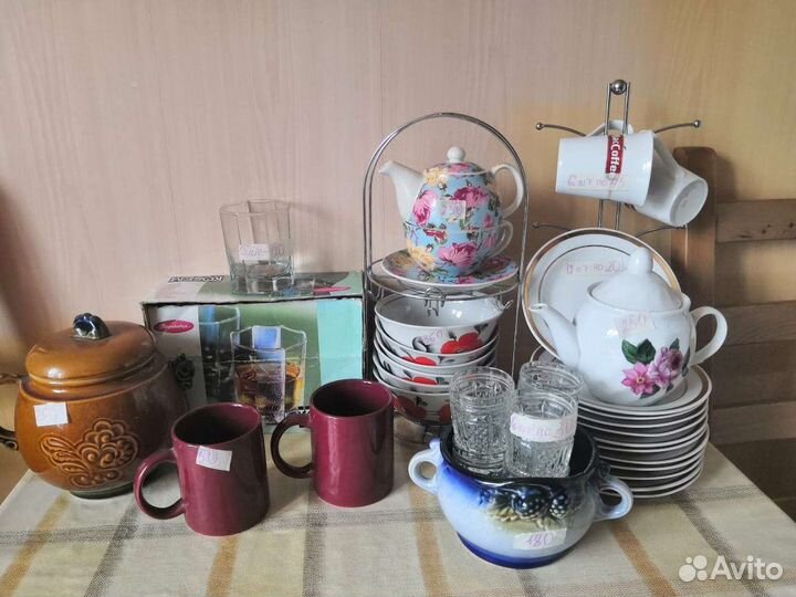 Посуда разная: Хрусталь,Стекло,Керамика,Фарфор