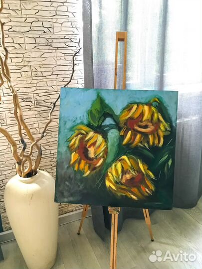 Картина маслом Подсолнухи