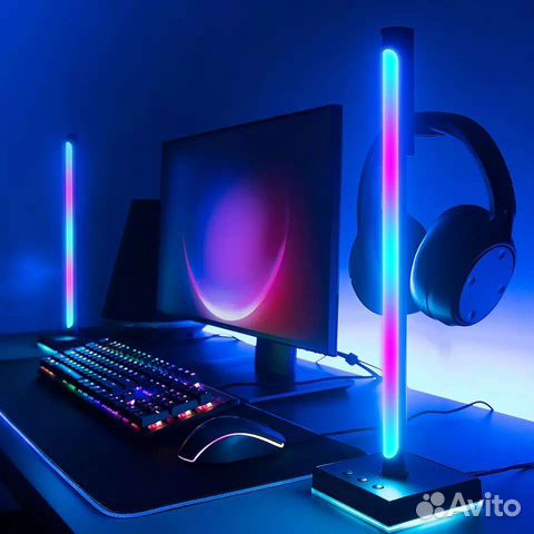 Светильник rgb для компа +подставка для наушников