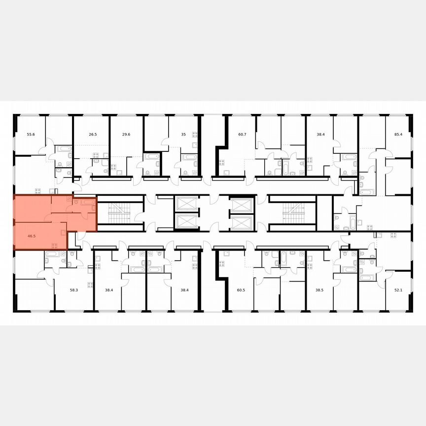 1-к. квартира, 46,5 м², 25/32 эт.