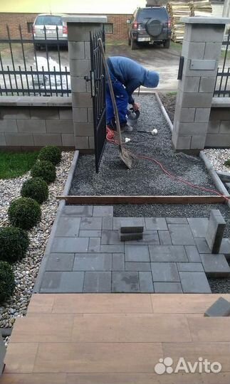 Брусчатка укладка/тротуарная плитка монтаж
