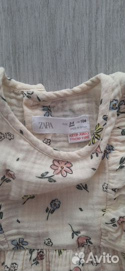 Блузка рубашка zara оригинал на девочку 86 92