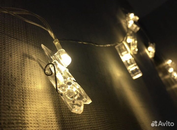 Гирлянда прищепки для фото