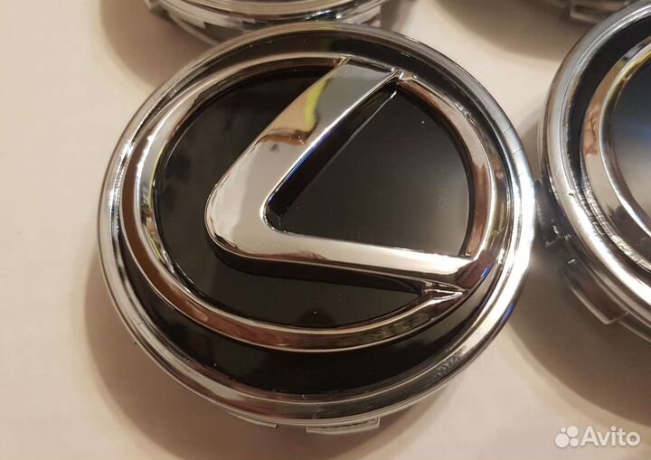 Заглушки дисков колпачки Lexus 62мм черные