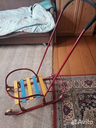 Детские санки коляска с колесами