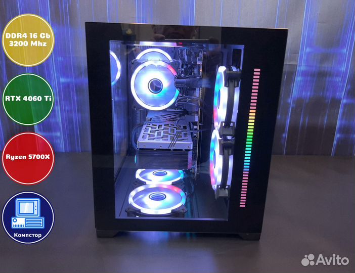 Мощный игровой пк AMD5700X-RTX4060Ti-16DDR4-SNP615789204-A520